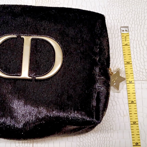 Brand New Dior Black Velour Sequin Cosmetic Bag with Gold Accents GWP - Picture 9 of 10